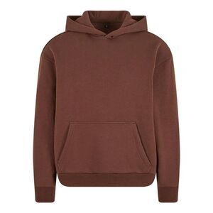 Build Your Brand Unisex Adult Fluffy Pullover Hoodie / Chocolate Brown
